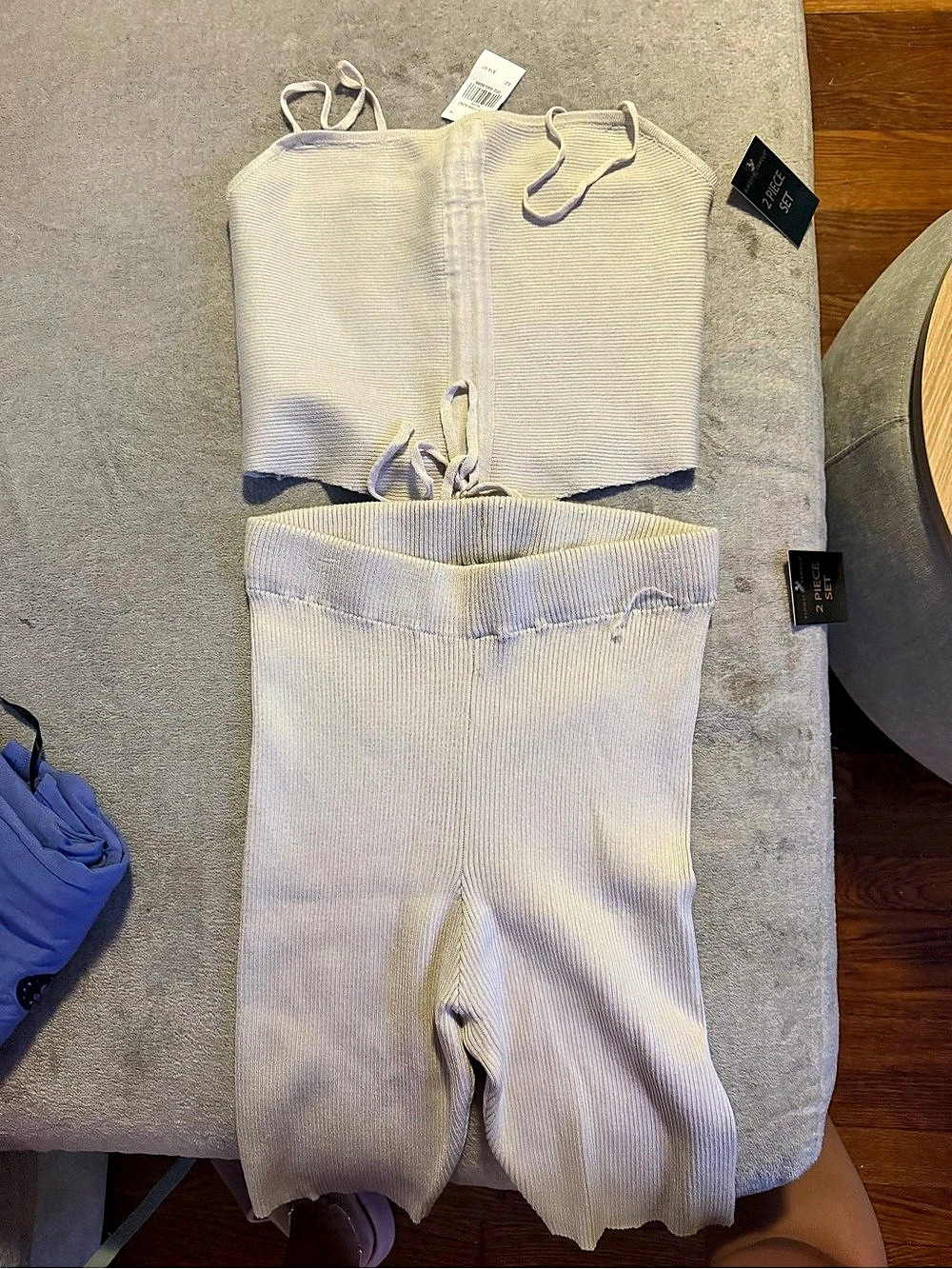 Almost Famous Ribbed Two-Piece Set White Medium NWT